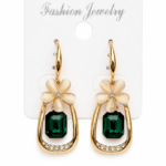 Luxury Floral Emerald Drop Earrings