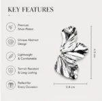 Aurora Abstract Silver Statement Earrings for Women - Image 5