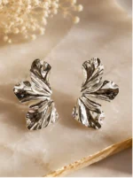 Aurora Abstract Silver Statement Earrings for Women
