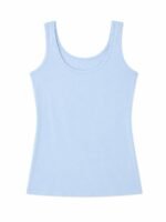 Women Sky Blue Schiffli Embroidered Kurti Pant Set with Inner Camisole - Image 5