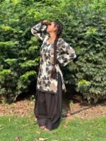 Women Floral Printed Kurti with Farshi Salwar Set - Image 4
