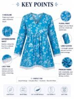 Sky Bloom Printed Cotton Peplum Top for Women