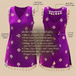MeVastra Women's Purple Sleeveless Tassel Kurti