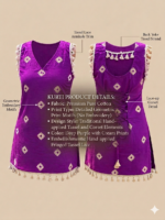 MeVastra Women's Purple Sleeveless Tassel Kurti