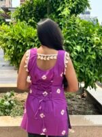 MeVastra Women's Purple Sleeveless Tassel Kurti - Image 4