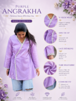 Women's Purple Angrakha Style Top in Premium Tabe Silk Fabric