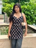 Women's Black Printed 2-Piece Kurti Set with Detachable Overlay Top - Image 4